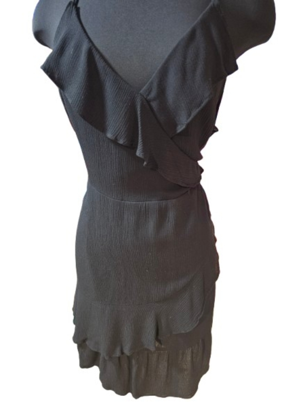 Mossimo Supply Co. Black Ruffled Spaghetti-Strap Mini Dress NWOT SZ XXL image 3